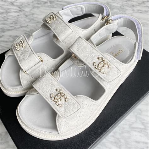 chanel sandals 2022 white|chanel velcro sandals australia price.